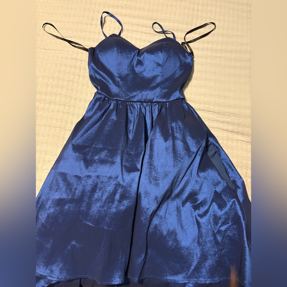 Elegant Blue Satin Dress B Darlin size 0